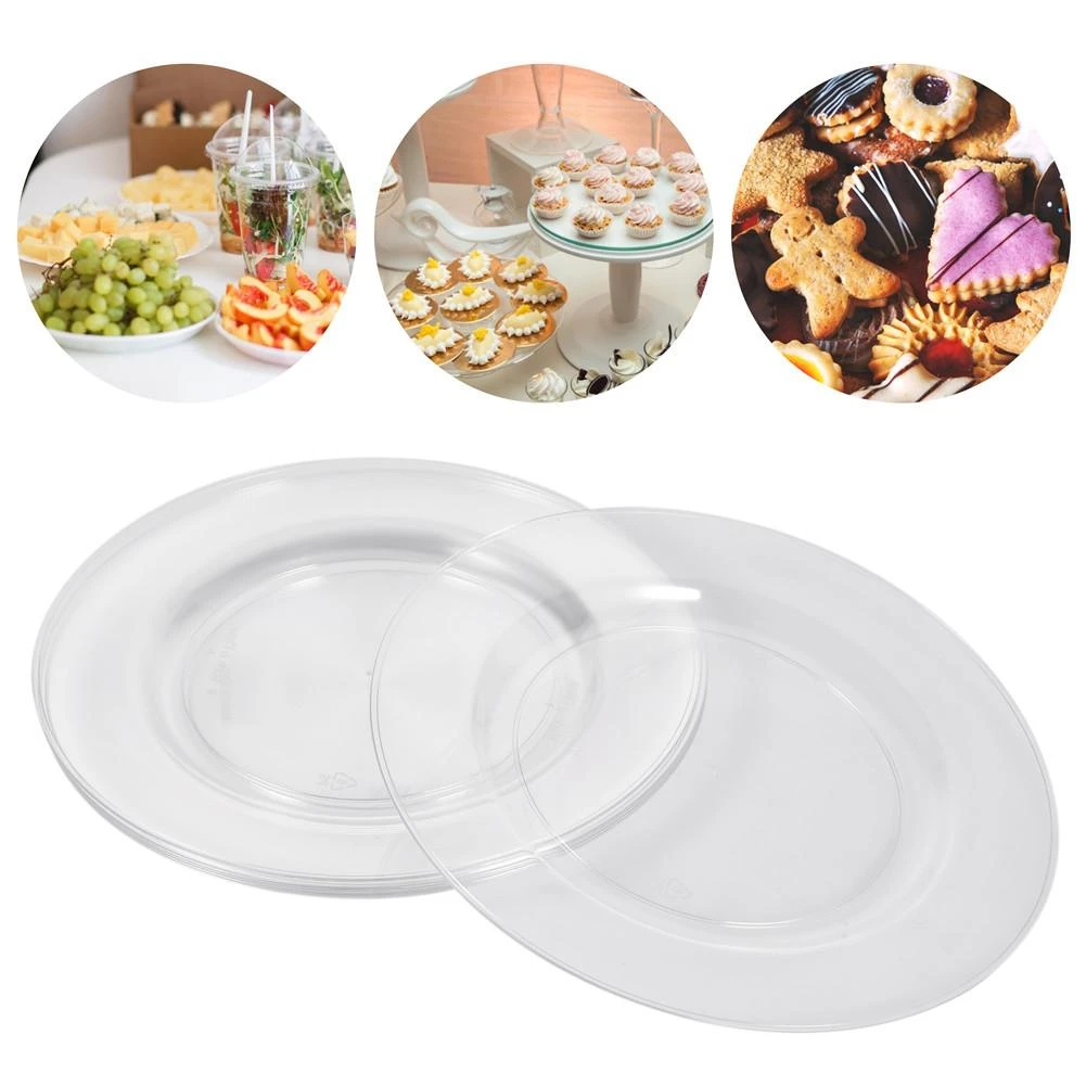 Plateau D Assiettes A Gateau En Plastique Robuste Vaisselle Jetable 6 Pieces 7 Pouces En Plastique Durable Pour Mariage Fete D Anniversaire Aliexpress