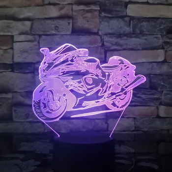 

Cool Motorcyle Table lamp Remote Touch Night Light 7 Color Changing Motorcycles Sleeping Lamparas Light USB 3D LED Lamp