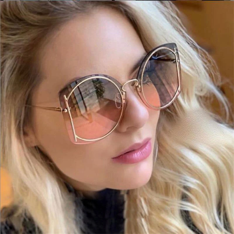 Gafas de sol de diseñador falsas de moda 2019 de marca de lujo gafas sin montura de personalidad clara gafas para hombre sombras Oculos|Gafas de sol para mujer| - AliExpress