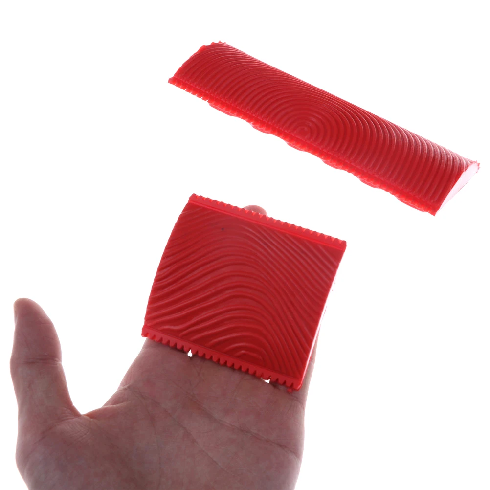 2pcs 5.7 x 2.4inch Wood Graining Grain Rubber Patin Painting Effects DIY Wall Decoration Tools