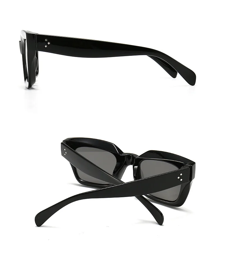 Square Sunglasses Women Retro Gradient Clear Lens Glasses_voghion.com