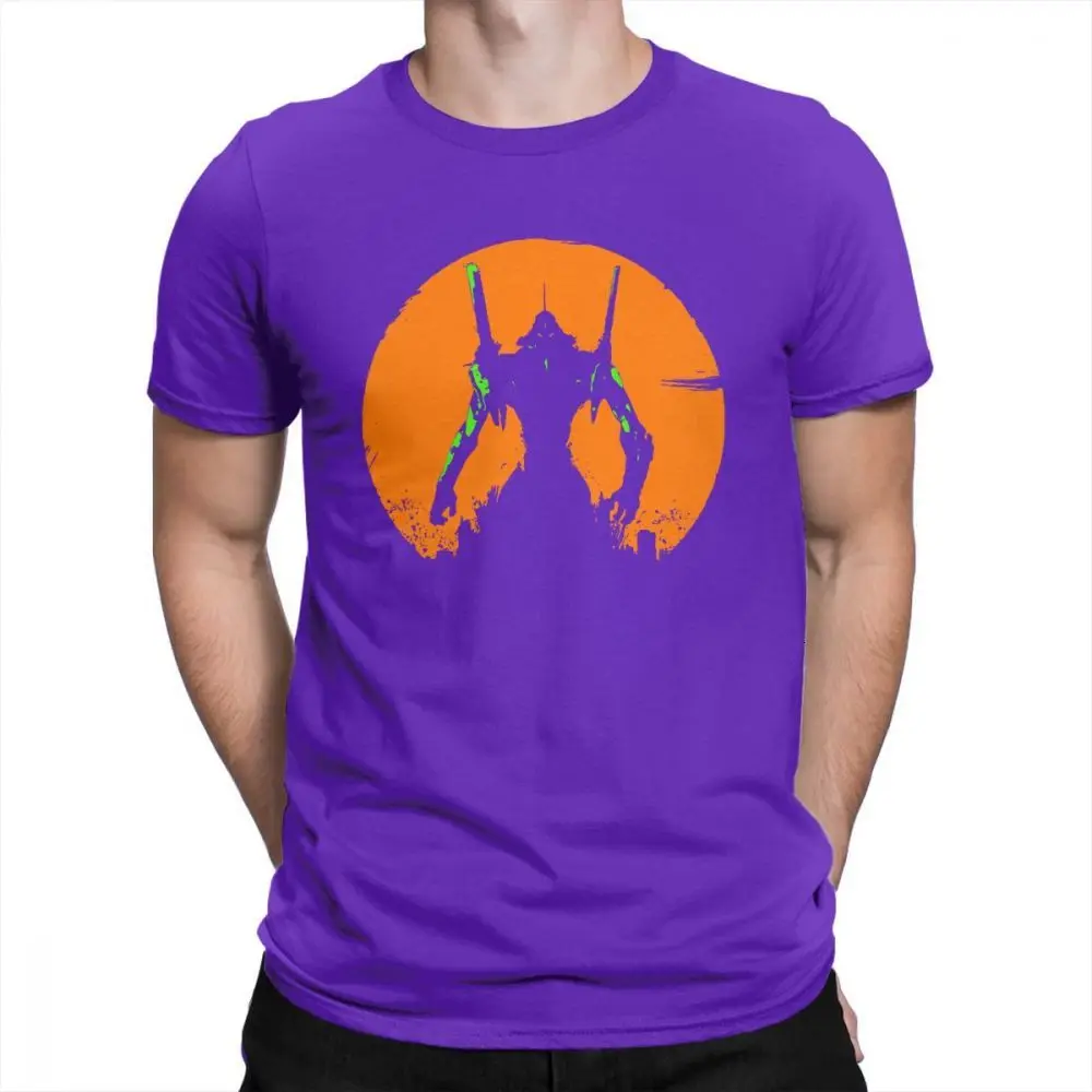 Purple One yona Man Футболка «Evangelion» Забавные футболки EVA с круглым вырезом одежда с короткими рукавами футболки из чистого хлопка, летние топы - Цвет: Purple