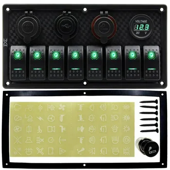 

Part Toggle Switch Panel Marine Dual USB Switch Panel Green LED 12-24V