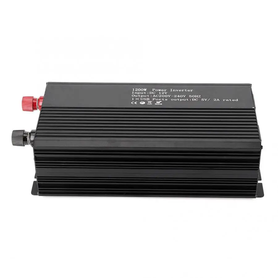 Автомобильный Мощность инвертор 1200W 12v постоянного тока до 200-240 V, инвертор с чистым синусом и Мощность конвертер для дома и автомобиля