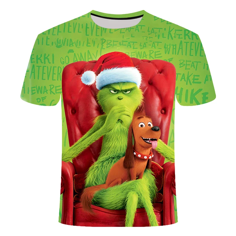 Лето Новая мужская мода футболка grinch аниме футболка Хэллоуин/Рождество зеленая фигура футболка Азиатский размер S-6XL