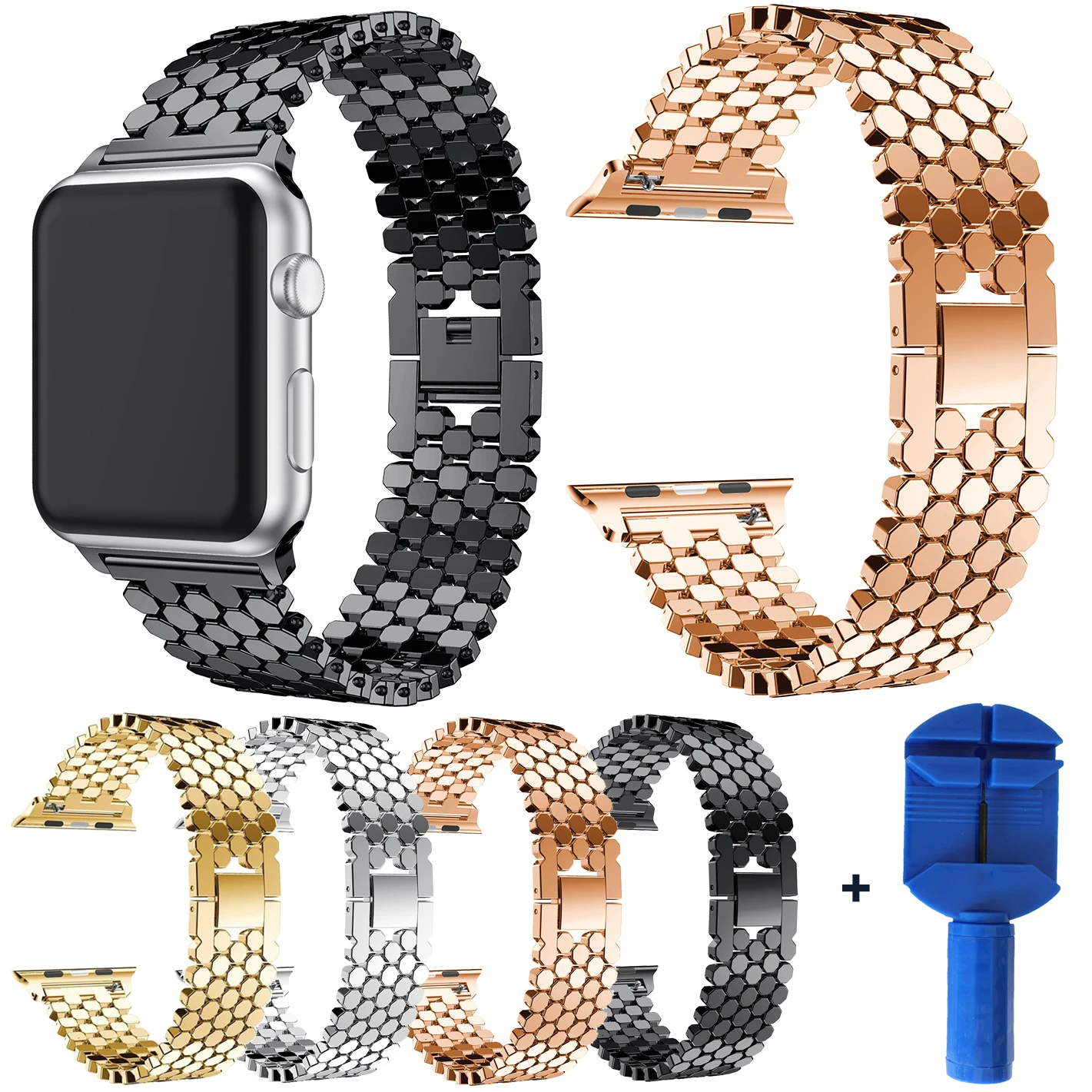 Essidi для Apple Watch Series 5 4 3 2 1 металлические Смарт часы с заменой ремешка ремешок части