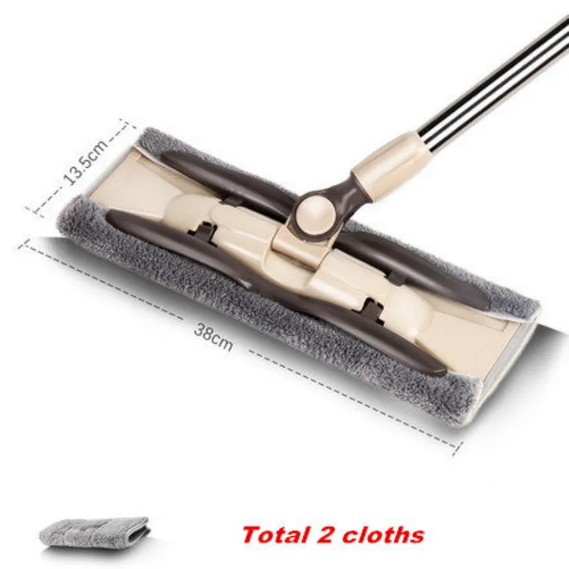 Free Hand Washing Flat Mop Household Wooden Floor Mop Tile Floor Lazy Dry And Wet Dual Use Reusable Cloth Rags Telescopic Handle