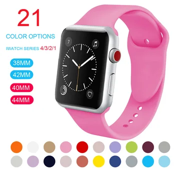 

Soft Sports Watch Silicone band Watch for Apple 4 3 2 1 38 MM 42 MM Breathable Bracelet for Iwatch Series 5 40mm 44mm strap