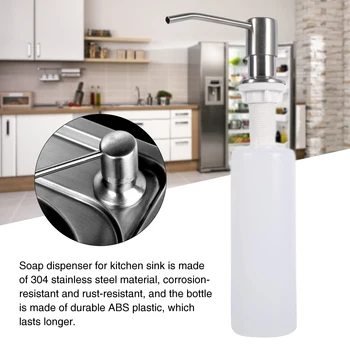 

Kitchen Sink Durable Pump Bathroom Soap Dispenser Commercial With Bottle Detergent Liquid Stainless Steel Refill Lotion