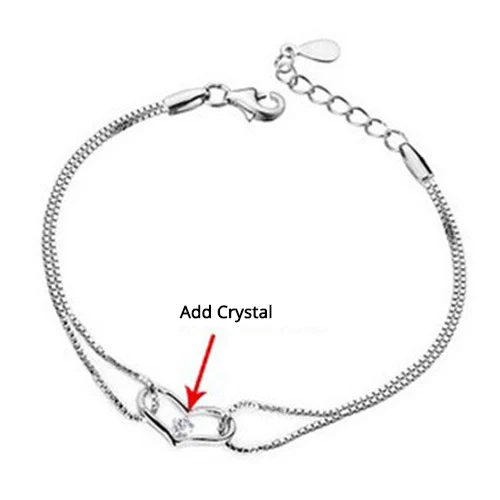 Heart-Shaped Girls Bracelet Stainless Steel Colorful Austrian Crystal Chain Bracelet For Women Dropshipping Woman Accesoires