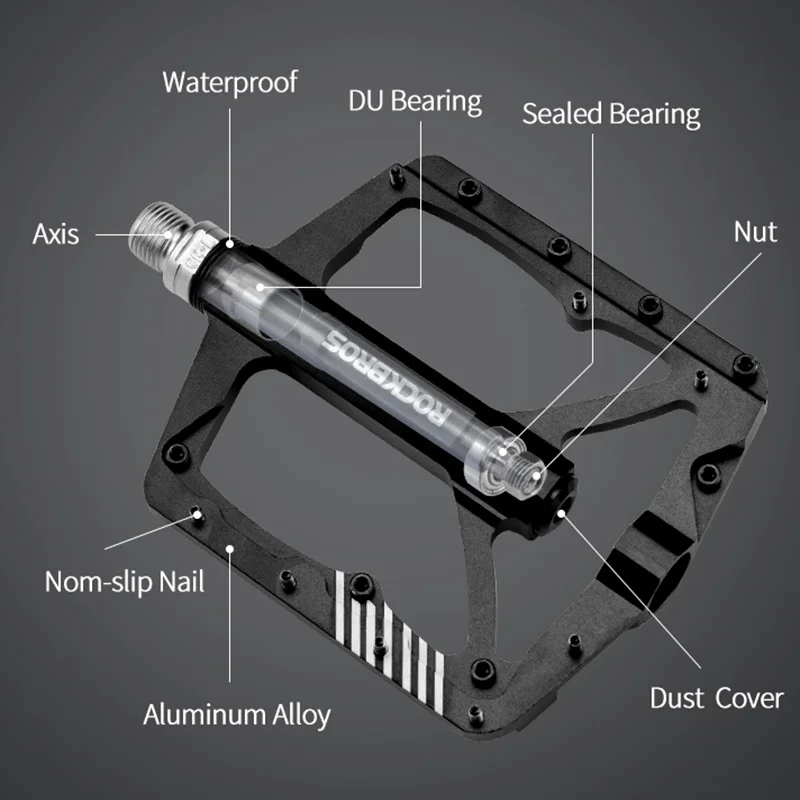 ROCKBROS велосипедные педали с ЧПУ Алюминиевый сплав герметичный подшипник Сверхлегкий нескользящий Водонепроницаемый MTB Дорожный велосипед педали велосипедные аксессуары