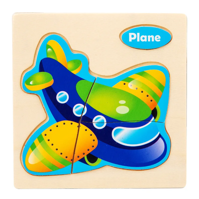 Miniature 3D Wooden Cartoon Animal Puzzle Board for Kids - Early Learning Educational Toy Gift