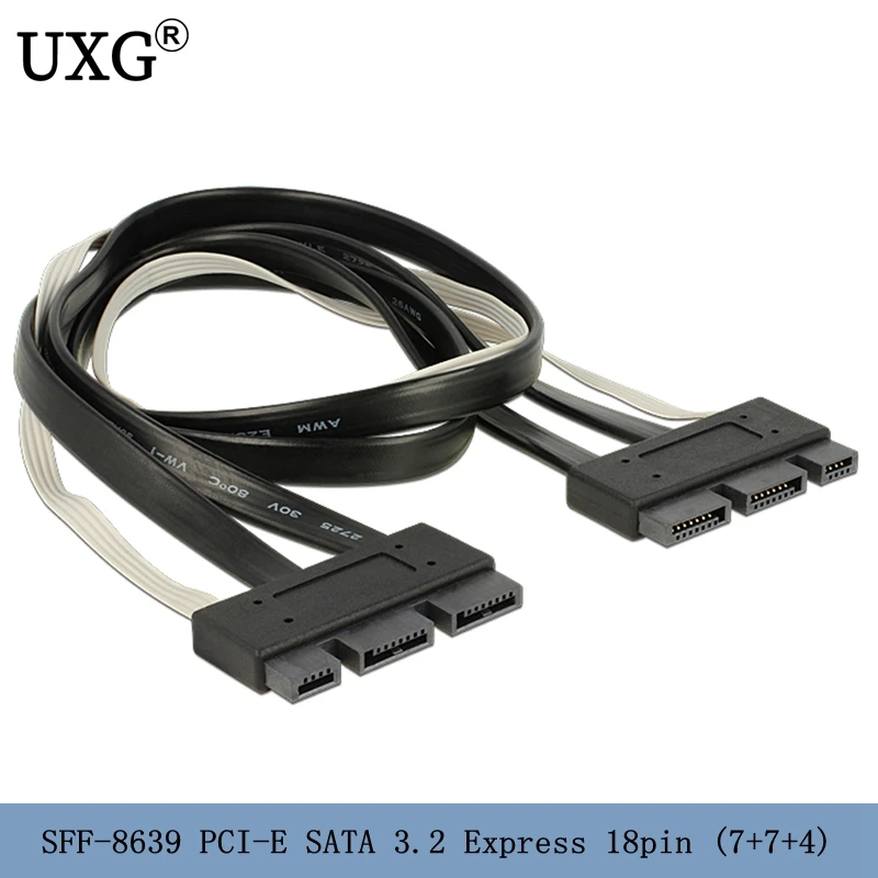 SFF-8639 PCI-E SATA 3.2 Express 18pin (7+7+4) Male to Data Raid Cable 50cm | Компьютеры и офис