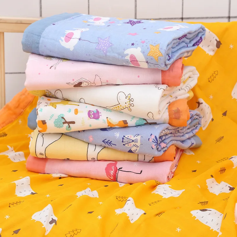 Elinfant 1Pcs 4 layers Muslin 100% Cotton Baby Swaddles Soft Newborn Blankets Black White Gauze infant wrap sleepsack swaddle