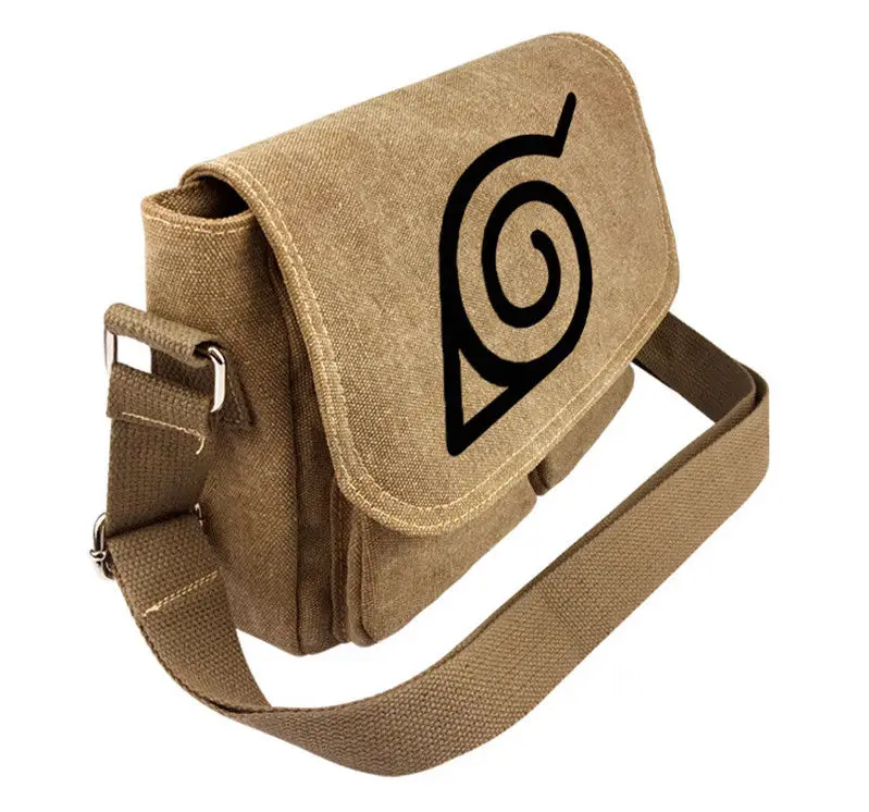 Anime NARUTO Messenger Bags Mens Canvas Cross Body Shoulder Bag Cosplay Crossbody Bags Student Satchel Bookbag School Purse Gift