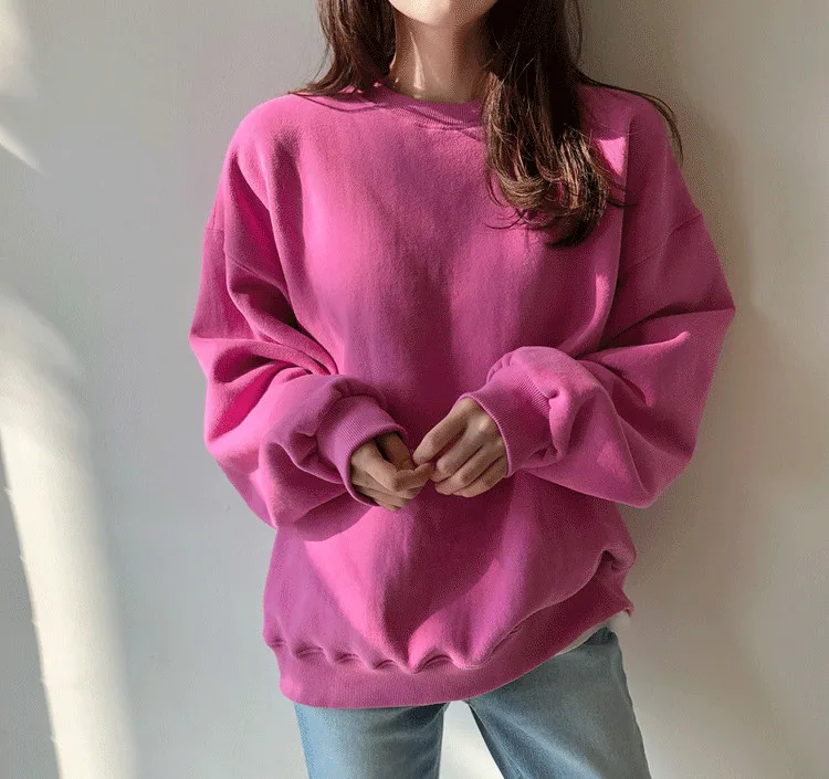 WHITNEY WANG Осенняя модная уличная однотонная Толстовка женские толстовки пуловер