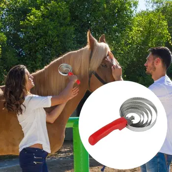 

Stainless Steel Horse Brush Scraper Durable Versatile Livestock Shedding Comb With Soft Touch Grip For General Size Horses Dogs