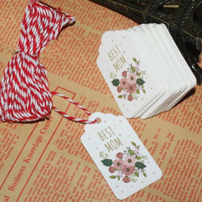 50 шт. Noel бумажные бирки Merry Christmas Tree орнаменты DIY ремесленные этикетки рождественские Natal Noel рождественские украшения для дома год - Цвет: 8-Best MOM
