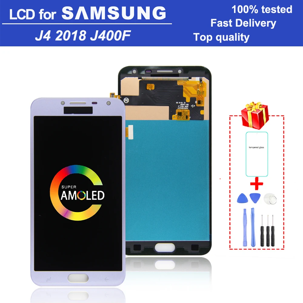 

5.5" Super AMOLED LCD monitor for Samsung Galaxy J4 2018 J400 J400F/DS LCD display touch screen Replacement digitizer assembly