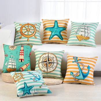 

Marine Life Pillowcases,Linen Pillow,Starfish Cover and Core for Car,45 Cm Decorative Pillow