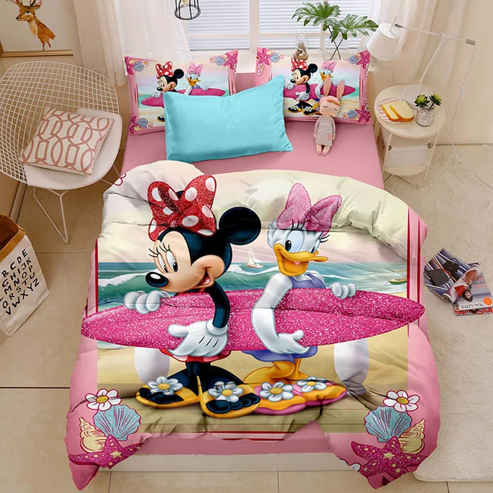 *REDUCED* Mickey Mouse Minnie Mouse Boys Girls Single Duvet Cover Kids Bed Sets 