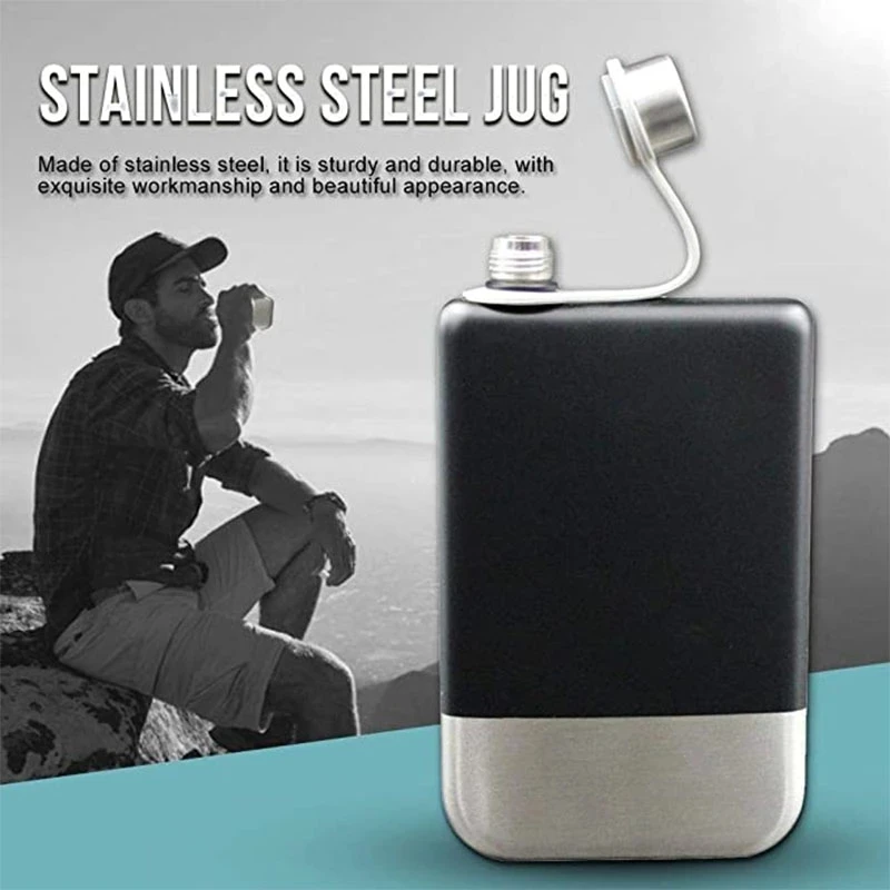 9oz Portable Pocket Hip Flask Outdoor Travel Stainless Steel Flask Whiskey Wine Pot Metal Alcohol Flasks Men Outdoor Wine Bottle