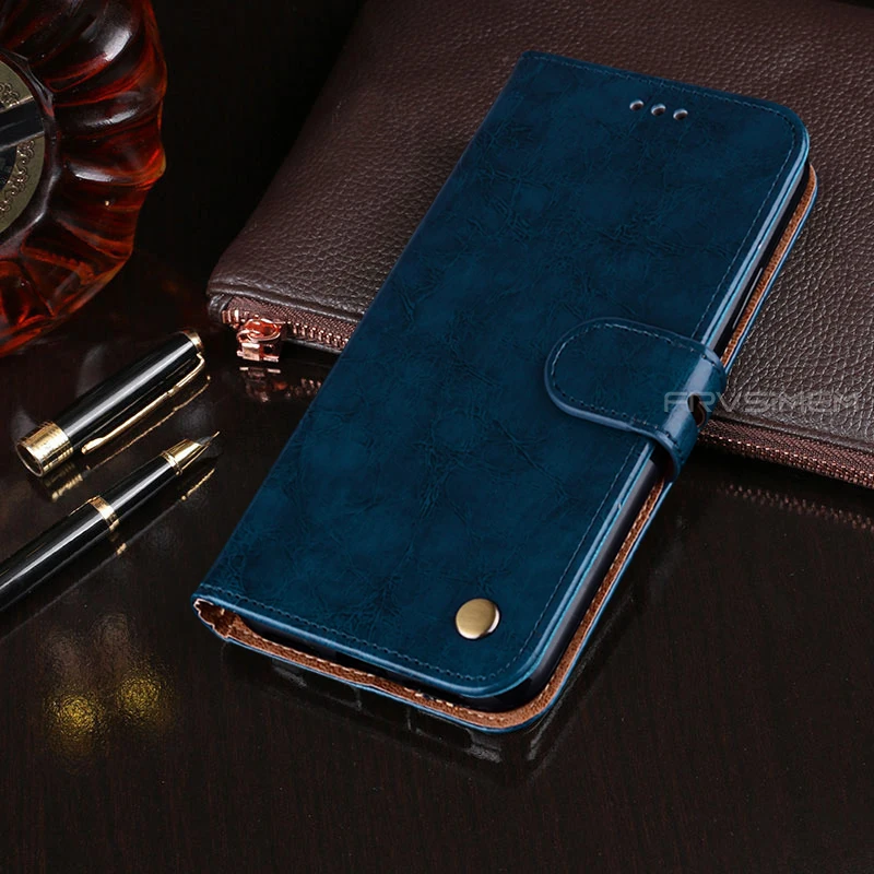 Luxury Wallet Case Flip Leather Cover for Samsung Note 10 Plus 9 8 A10 A40 A50 A70 S8 S9 A20 A20e A30 S10 S6 S7 EDGE Soft Bags - Color: DBlue