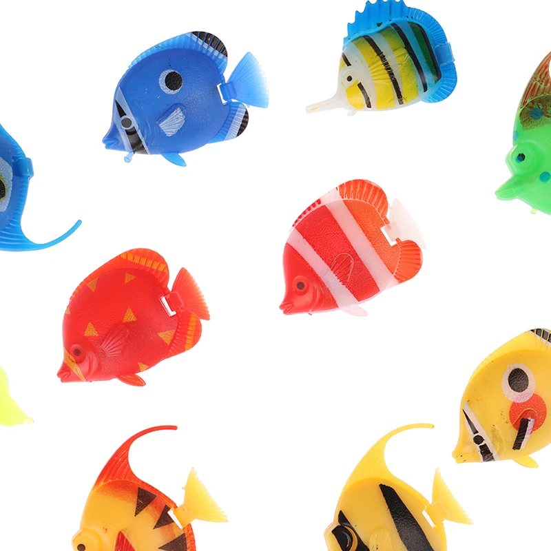 Fish Tank Decorations Mini Landscape Ornaments Fish Tank Ornaments Aquarium Ornaments 10pcs Artificial Plastic Fake Fish Floating Landscape For Decoration