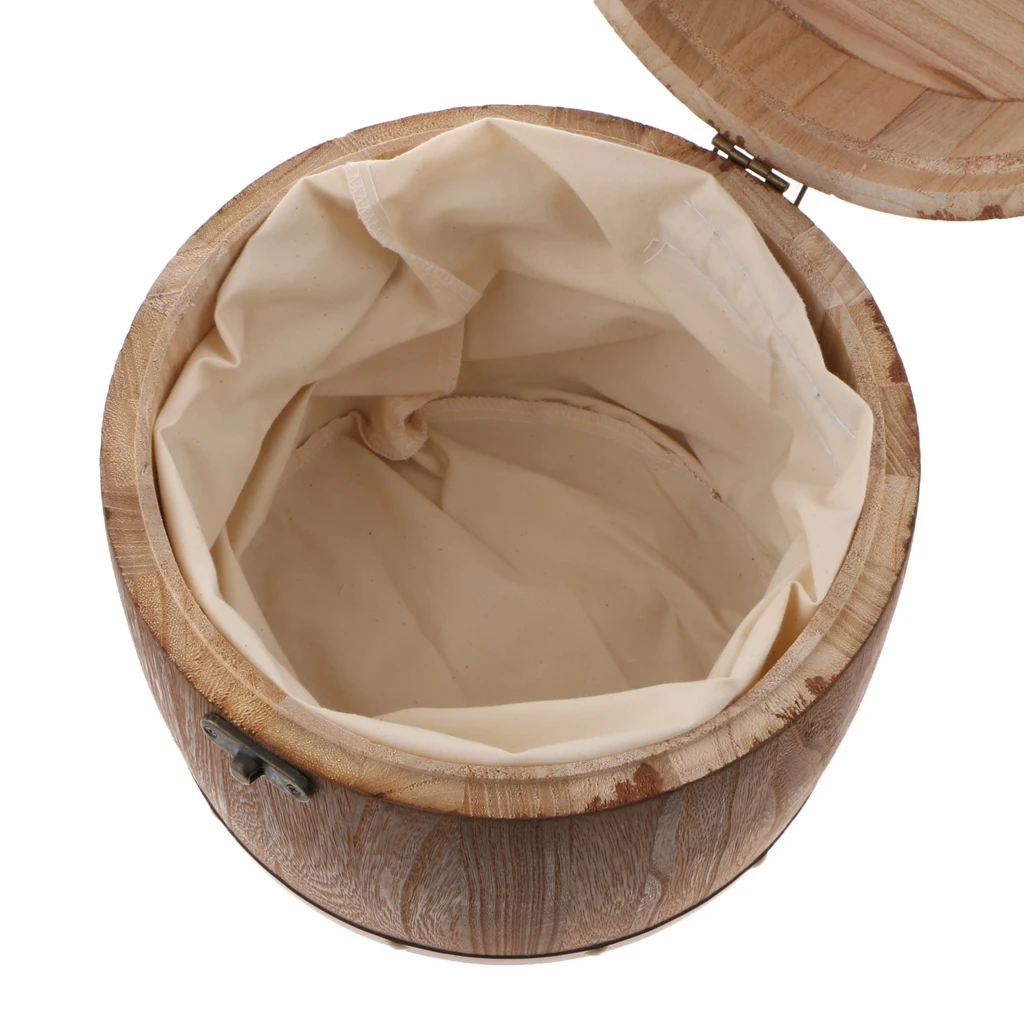 Wooden Barrel Tea Canister Airtight Sealed Tea Spice Bean Food Container Storage Box with Lock