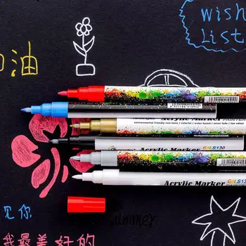

6/12/18 Colors 0.7mm Acrylic Paint Marker pen Art Marker Mug Wood Glass Painting Fabric Canvas For Ceramic Porcelain Pen Ro I6S4