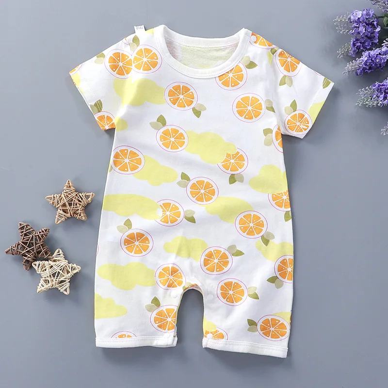 baby clothes cheap Summer Baby Girls Short Sleeve Pajamas Giraffe Bodysuit Newborn Boys Jumpsuit Cotton Clothes Body Costumes Children's Clothing Baby Bodysuits Fur