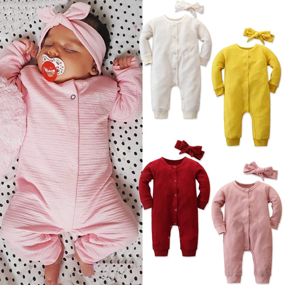 Зимняя одежда для новорожденных девочек и мальчиков возрастом от 3 до 24 месяцев комбинезон, однотонный Вязаный комбинезон с длинными рукавами, комбинезон, костюм для подвижных игр одежда для малышей