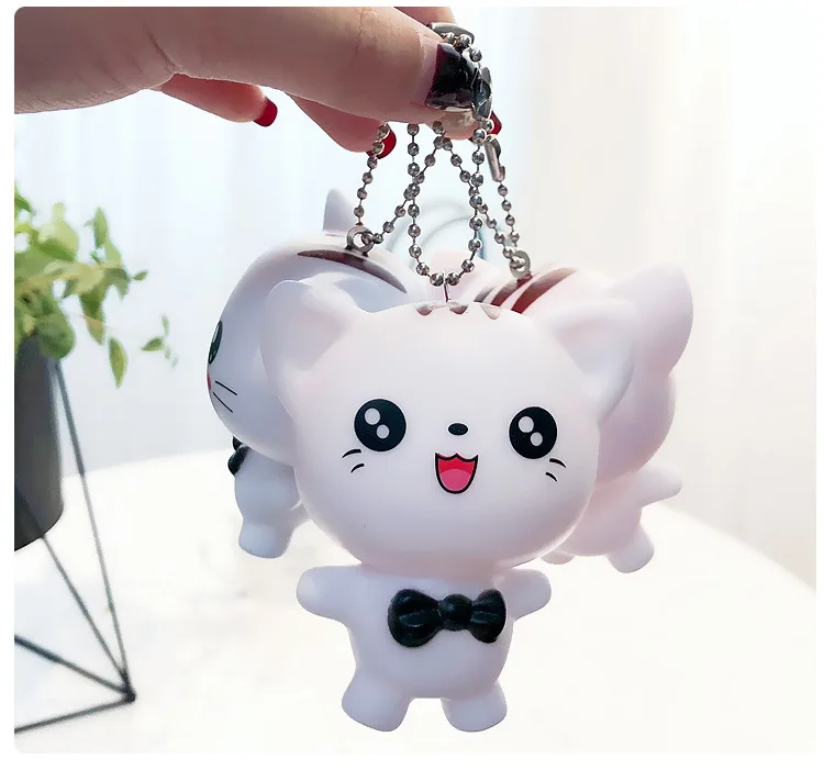 INS мультфильм милый с большими кошачьими мордами кукла-брелок для ключей креативный автомобиль пары брелок со стразами круг кулон