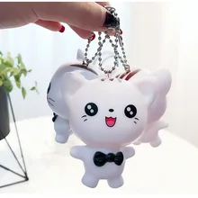 INS мультфильм милый с большими кошачьими мордами кукла-брелок для ключей креативный автомобиль пары брелок со стразами круг кулон