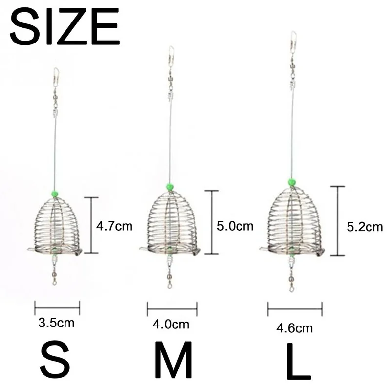 Fishing Accessories Fish Small Stainless Steel Bait Cage Basket Feeder Holder Fishing Lure Cage