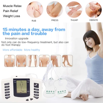 Face Body Russian English Electric Pulse Massage Muscle Relax Stimulator Therapy Massager 16Pads Tens Unit