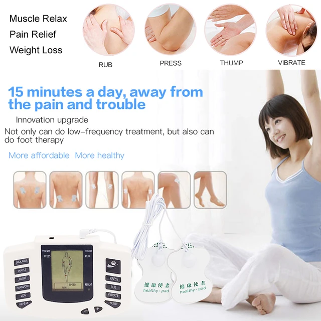 Face Body Russian English Electric Pulse Massage Muscle Relax Stimulator Therapy Massager 16Pads Tens Unit Acupuncture