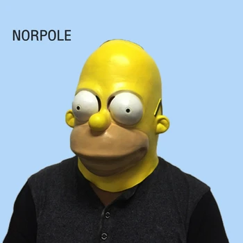 

The Homer Simpsons Latex Simpsons cosplay Mask Halloween Cosplay for men fancy party full face funny mask adult carnival prop