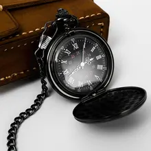 Fashion 37CM Fob Chain Smooth steel Quartz Pocket Watch Vintage Roman Nmber Dial Pendant Fob Watch Gifts Clock