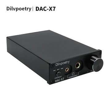 

Dilvpoetry-DAC-X7 USB Headphone decoding CM6642+ESS9018K2M+TPA6120+OPA2134+NE5532 3.5+6.35 output 24bit/192kHz Headphone decoder