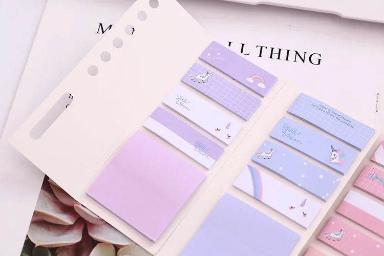 Милый Единорог memo pad Kawaii Стикеры для планирования страница наклейки-указатели Канцтовары Закладка школьные офисные принадлежности