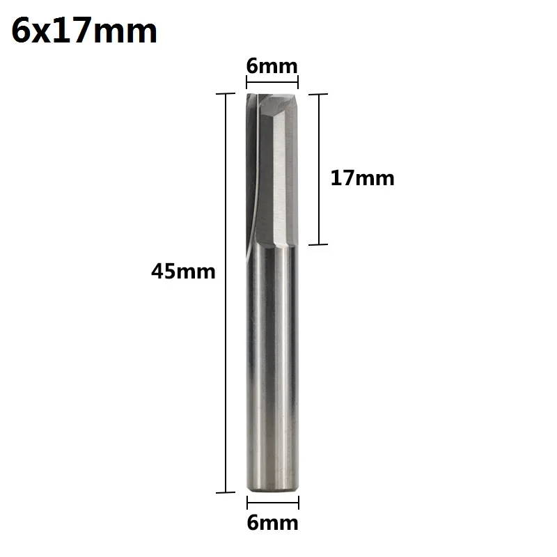 6x17mm XCAN 1 шт. 4 мм/6 мм хвостовик 2 Флейта прямая Концевая фреза Карбид ЧПУ маршрутизатор бит Гравировальный Бит прямой слот фреза - Длина режущей кромки: 6x17mm