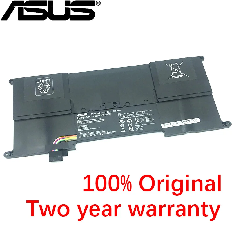 Ceny ASUS oryginalny 4800mAh C23 UX21 C23UX21 bateria do laptopa ASUS Zenbook UX21 UX21A UX21E Ultrabook serii 7.4V 35Wh