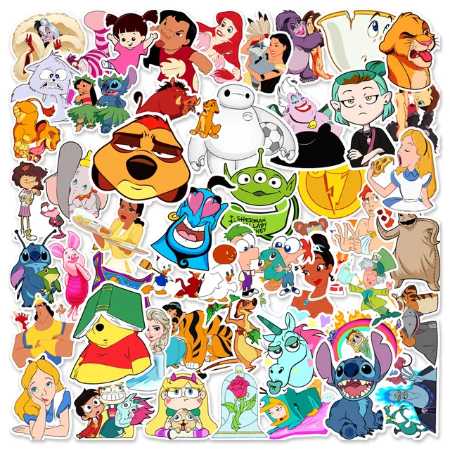 10/30/50pcs Disney Mix Cartoon Anime Stickers Graffiti Decals Laptop Phone Guitar Luggage Skateboard Waterproof Sticker Kid Toy 1