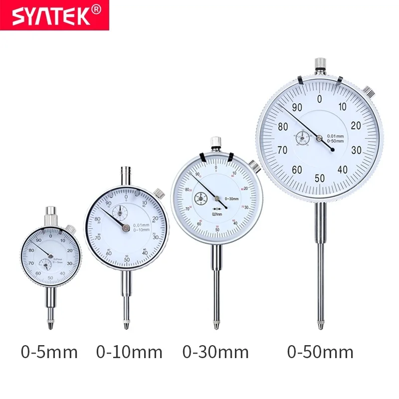

0.01mm Dial Indicator Gauge Shockproof dial gauge Indicator 0-5-10-30-50mm Analog Micrometer Alloy Probe Measure Instrument Tool