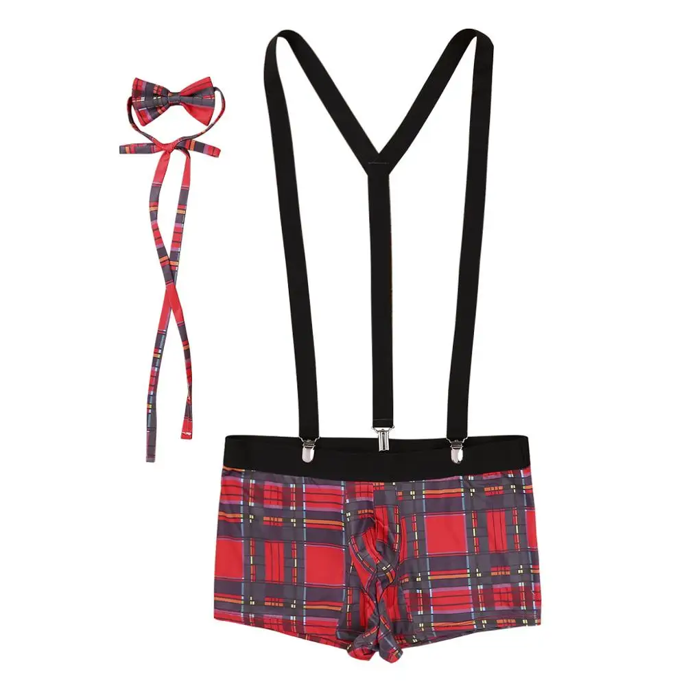 Сексуальный мужской костюм FEESHOW Мужское эротическое нижнее белье боксеры в