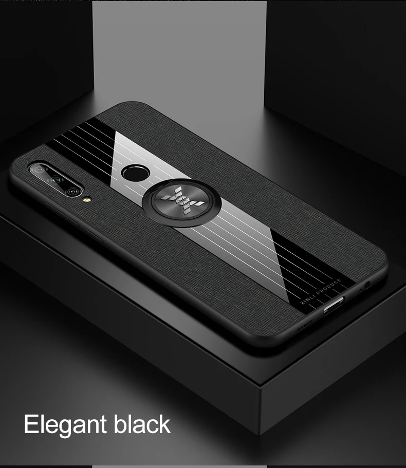 Для huawei Honor 9X чехол глобальная версия кольцо держатель Ткань Твердый чехол Мягкая Рамка ткань чехол для телефона для huawei Honor 9X Премиум
