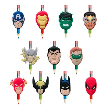 

100pcs Hot Sale Superhero Pen Caps Marvel's Avengers Pencil Topper Office Stationery School Supply Straw Accessory Gift Kids