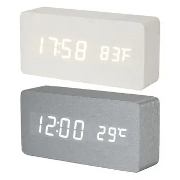 

Rectangle Smart Voice Control Electronic Snooze Clock Desktop Alarm Clock