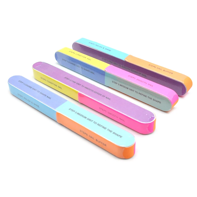 

New 10 Pcs Neon Color 7 Side Nail File Buffing Block Nail Art Sanding Buffer Files Professional Nail FIles Tools Multi Function